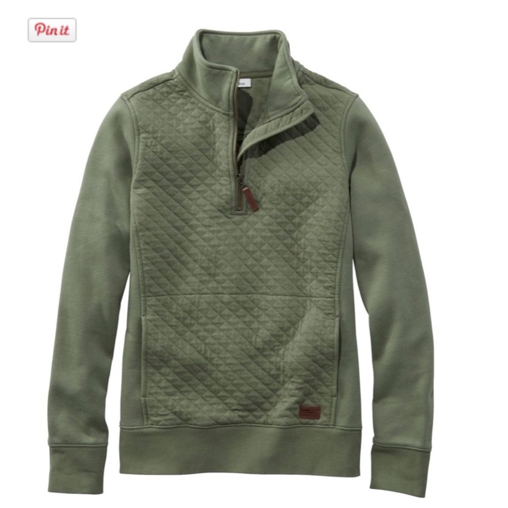 L.L. Bean Quilted Quarter-Zip Pullover SZ L